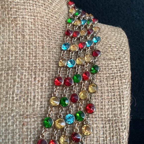 Vintage Talbot’s multi color rhinestone necklace. - Picture 6 of 8